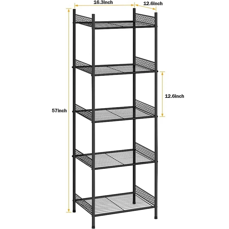 NEX™ 57" Black 5-Tier Wire Storage Organizer, 2ct.