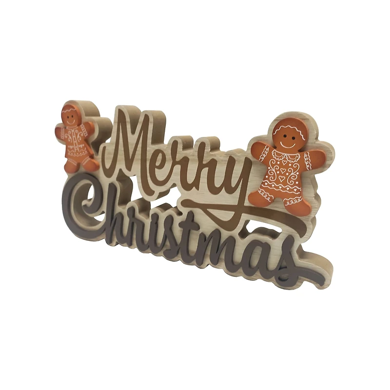 13.75" Gingerbread Merry Christmas Die Cut Tabletop Sign by Ashland®