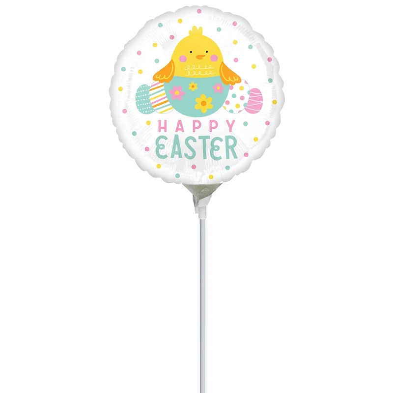 9" Happy Easter Tweetings Foil Stick Balloon