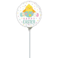9" Happy Easter Tweetings Foil Stick Balloon