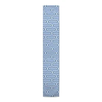 72" Groovy Blue Lines Cotton Twill Runner