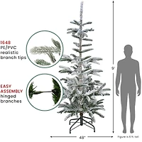 9ft. Unlit Real Touch™ Flocked Nordmann Fir Artificial Christmas Tree