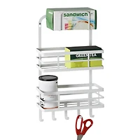 Honey Can Do White Over Cabinet Door Organizer with Hooks