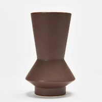 Hello Honey® 8" Eggplant Hourglass Shaped Stoneware Vase