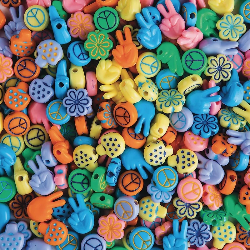 S&S® Worldwide Retro Love Plastic Beads, 13mm-16mm