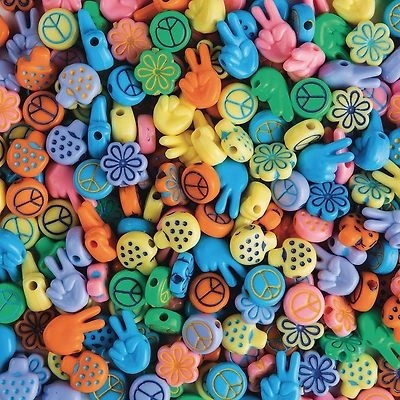 S&S® Worldwide Retro Love Plastic Beads, 13mm-16mm