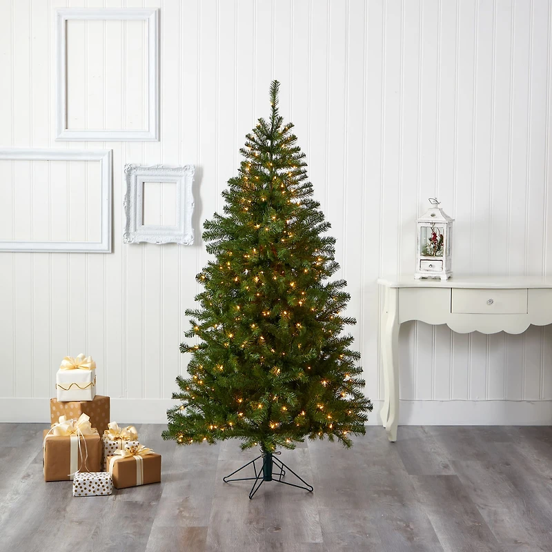 6ft. Pre-Lit Springfield Artificial Christmas Tree, Clear LED Lights