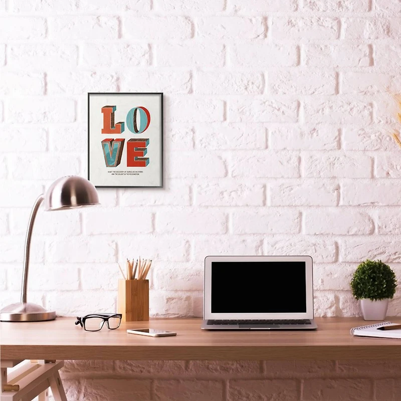 Stupell Industries Love Inspirational Wall Art in Black Frame