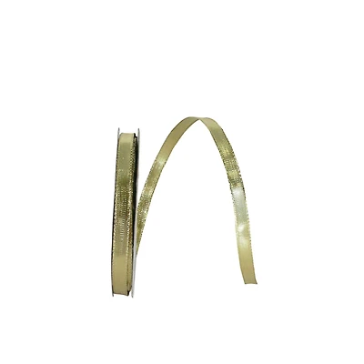 JAM Paper 3/8" x 25yd. Gold Woven Lame 3 Wired Edge Ribbon