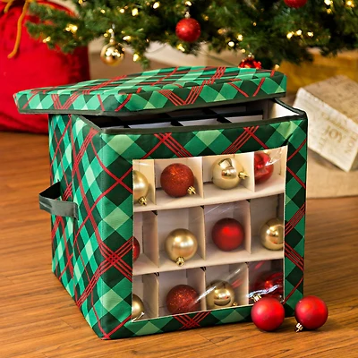 Honey Can Do Plaid 48ct. Ornament Storage Cube