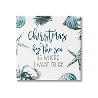 Stupell Industries Christmas By The Sea Nautical Canvas Wall Art