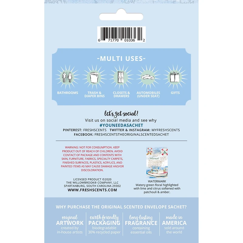 Willowbrook® Fresh Scents™ Watermark Fragrance Sachets