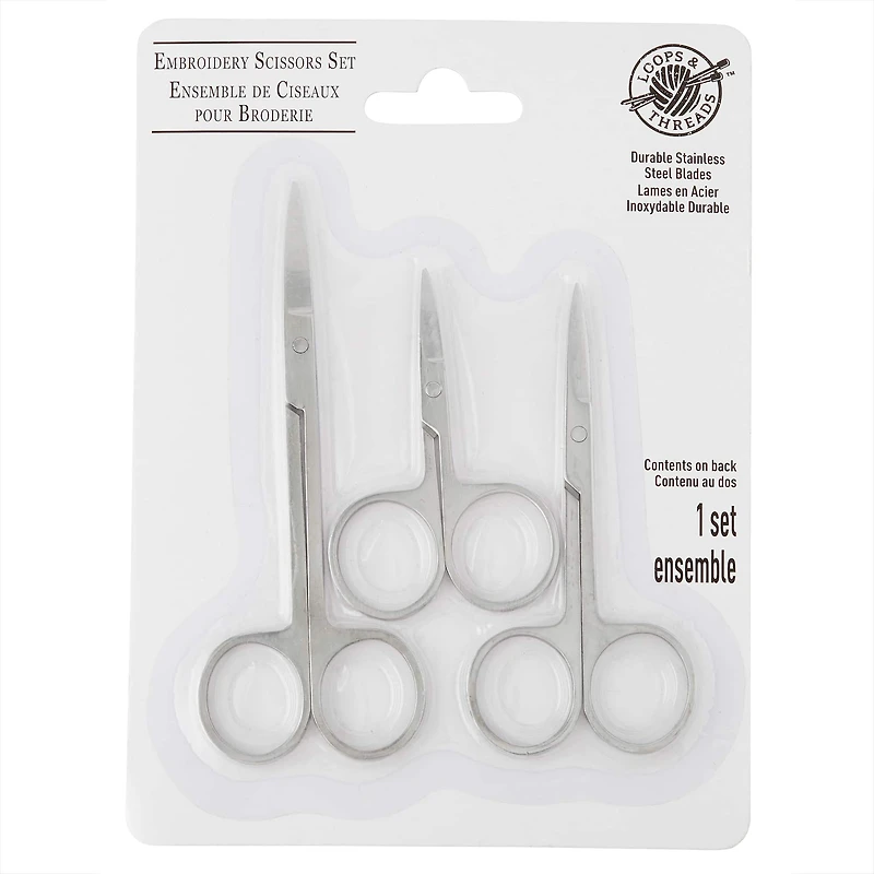 12 Packs: 3 ct. (36 total) Embroidery Scissor Set by Loops & Threads™