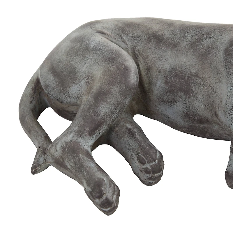 Dark Grey Modern farmhouse Dog Garden Sculpture, 23" x 13" x 6"