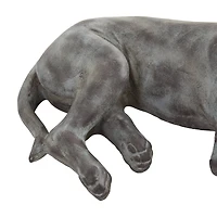 Dark Grey Modern farmhouse Dog Garden Sculpture, 23" x 13" x 6"
