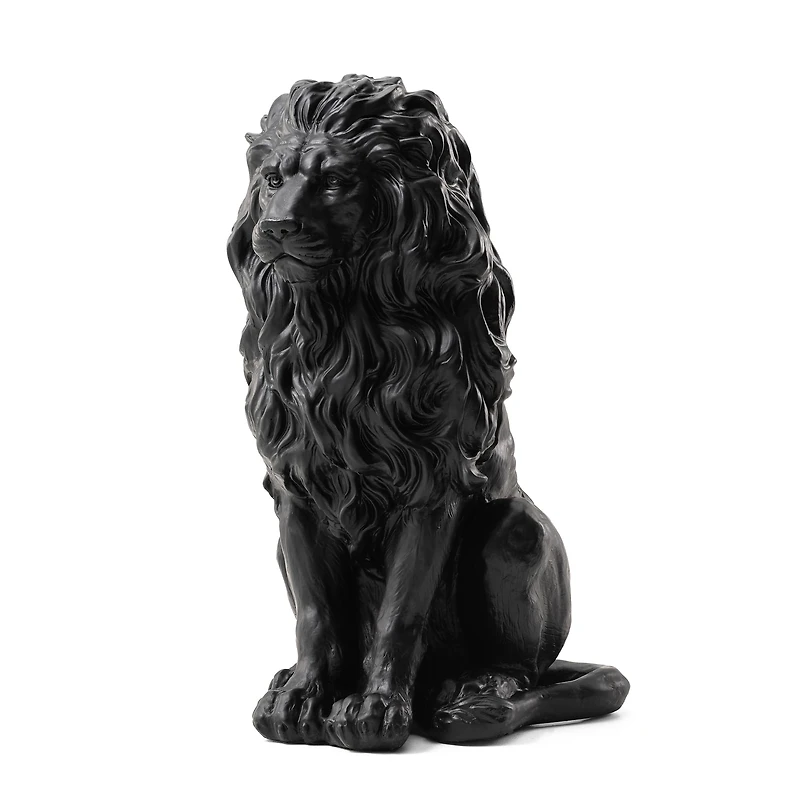 Glitzhome® 21" Black Sitting Lion Garden Statue