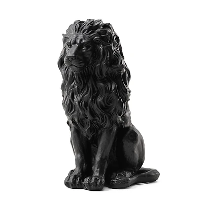 Glitzhome® 21" Black Sitting Lion Garden Statue
