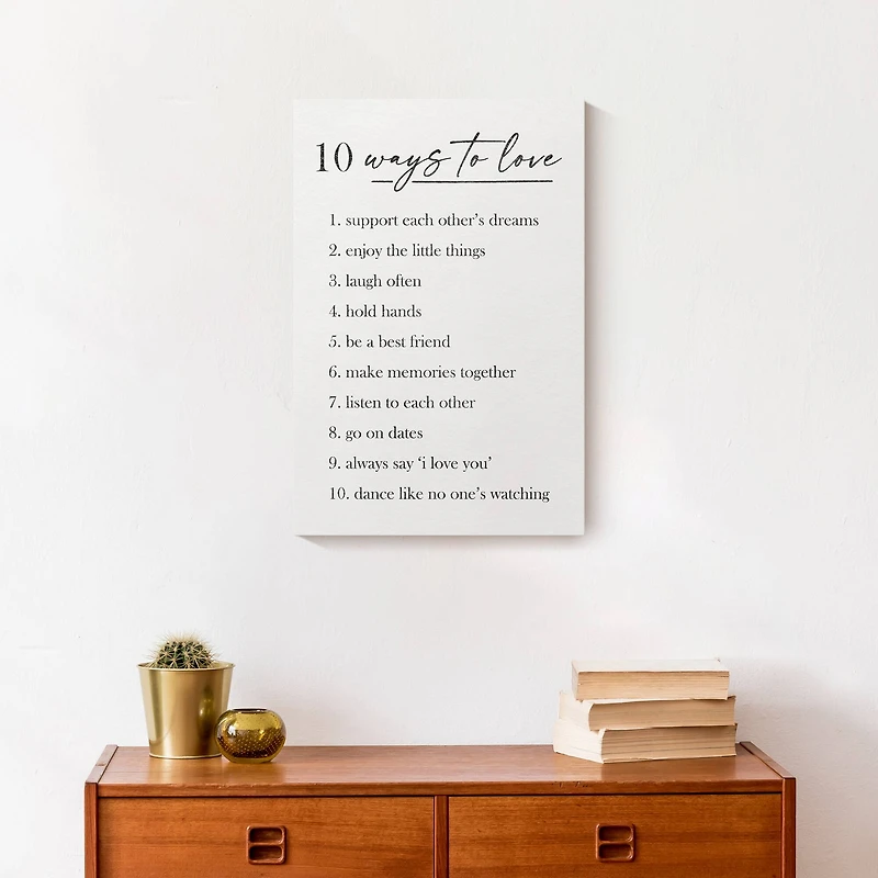 Ten Ways To Love 12" x 18" Canvas Wall Art