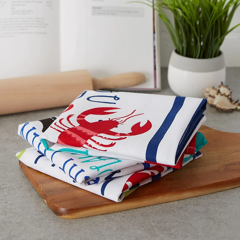 DII® Anchor's Away Collection Sailing Kitchen Dishtowels, 3ct.
