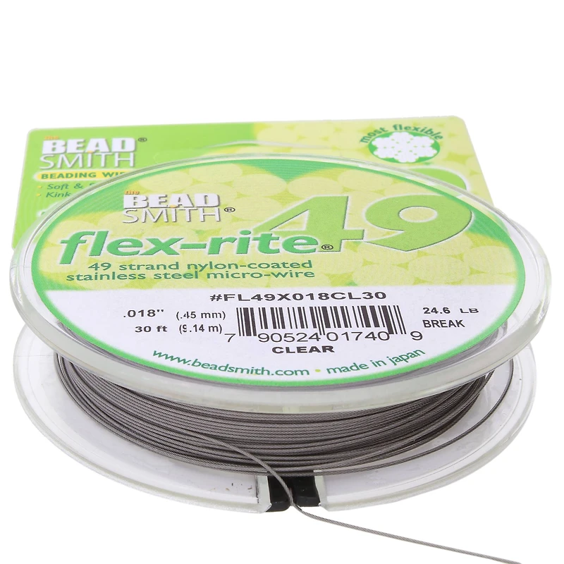 The Beadsmith® Flex-rite® 0.018" Clear 49 Strand Wire