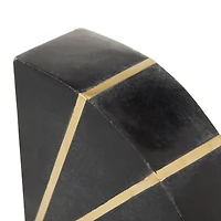 CosmoLiving by Cosmopolitan Black Marble Glam Bookends, 5" x 5" x 2"