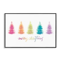 Stupell Industries Rainbow Christmas Trees Framed Giclee Wall Art
