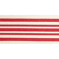 2.5" x 25ft. Red & Ivory Stripe Faux Cotton Wired Ribbon by Celebrate It™