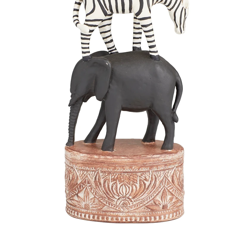 Multi Polystone Traditional Sculpture, 16" x 4" x 3"