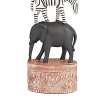 Multi Polystone Traditional Sculpture, 16" x 4" x 3"