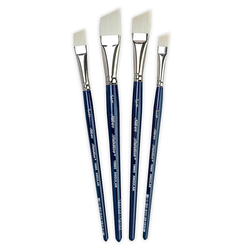 Silver Brush Limited Bristlon Short Handle Angles Brushes, Set of 4