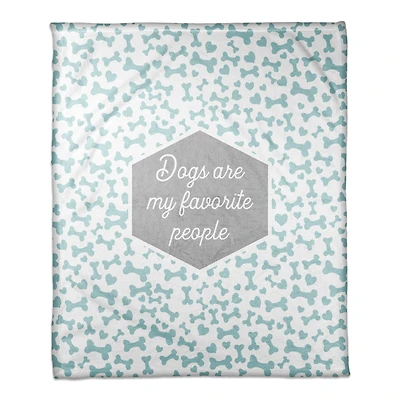 Dogs are My Favorite People 50" x 60" Coral Fleece Blanket
