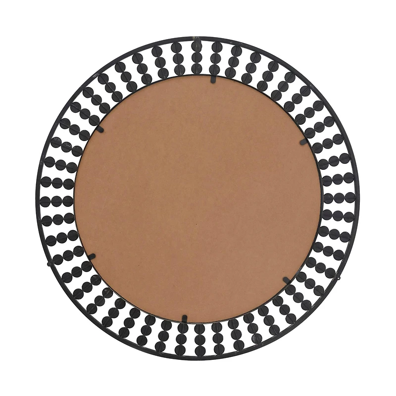 Black Metal Bohemian Wall Mirror, 31" x 2" x 31"