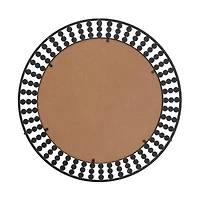 Black Metal Bohemian Wall Mirror, 31" x 2" x 31"