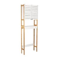Organize It All 3-Shelf White Bamboo Over the Toilet Cabinet