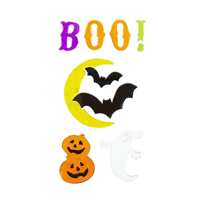 Moon & Bats Halloween Gel Window Clings