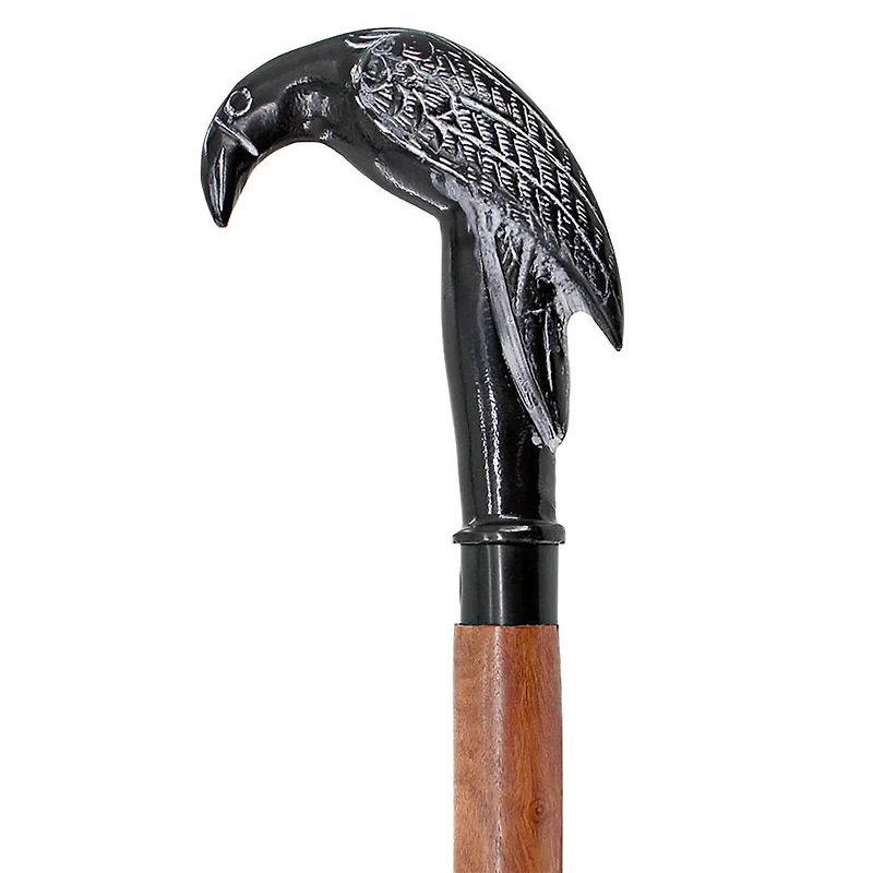 Design Toscano Poe's Mystic Raven Solid Hardwood Walking Stick