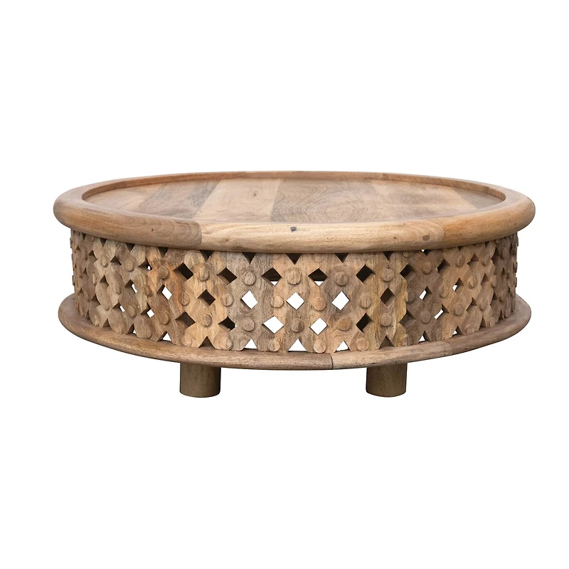Hello Honey® Hand-Carved Mango Wood Coffee Table