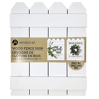 Hampton Art™ 12" x 15" White Wood Fence Sign