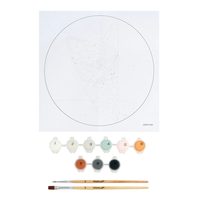 Cat Paint-by-Number Round Plywood Surface Kit by Artist's Loft®