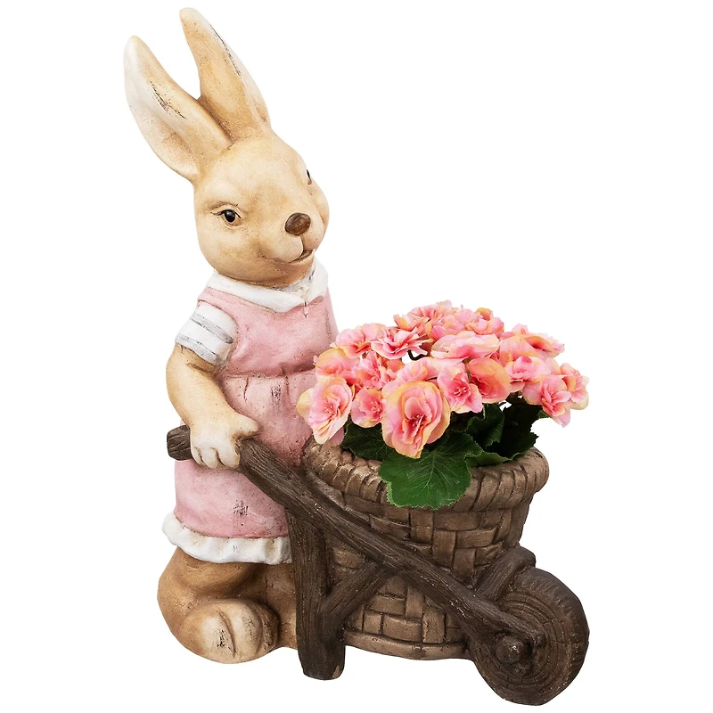 18.75" Girl Rabbit Outdoor Easter Garden Planter