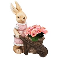 18.75" Girl Rabbit Outdoor Easter Garden Planter