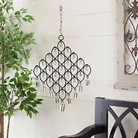 Black Metal Eclectic Windchime, 13" x 1" x 24"