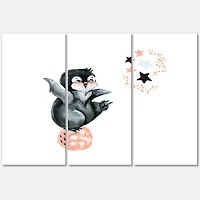 Designart - Little Penguin With Stars and Planets II