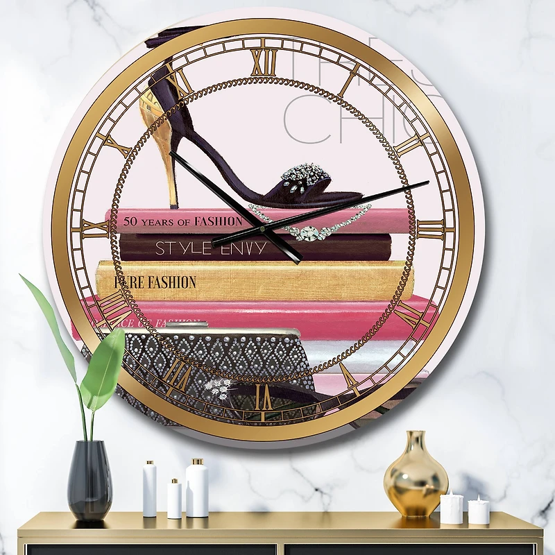 Designart Paris Glamorous Gold Style I Wall Clock