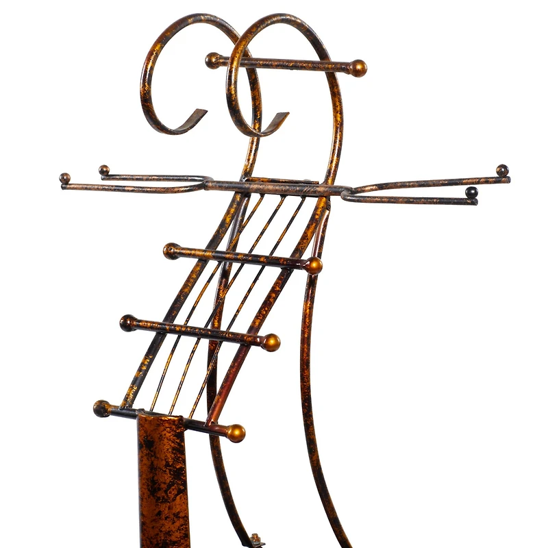 47" Brass Metal Traditional Wine Holder Rack