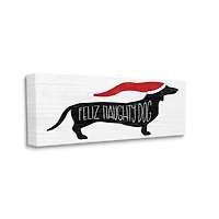Stupell Industries Funny Feliz Naughty Dog Dachshund Canvas Wall Art
