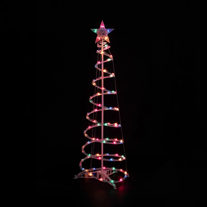 4ft Lighted Spiral Christmas Tree with Star Tree Topper Multi Lights