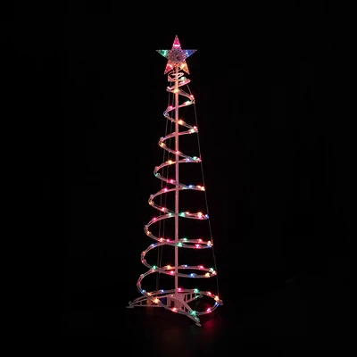4ft Lighted Spiral Christmas Tree with Star Tree Topper Multi Lights