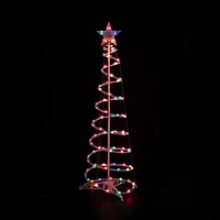 4ft Lighted Spiral Christmas Tree with Star Tree Topper  Multi Lights