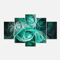 Designart - Mystic Turquoise Fractal - Contemporary Wall Art Canvas